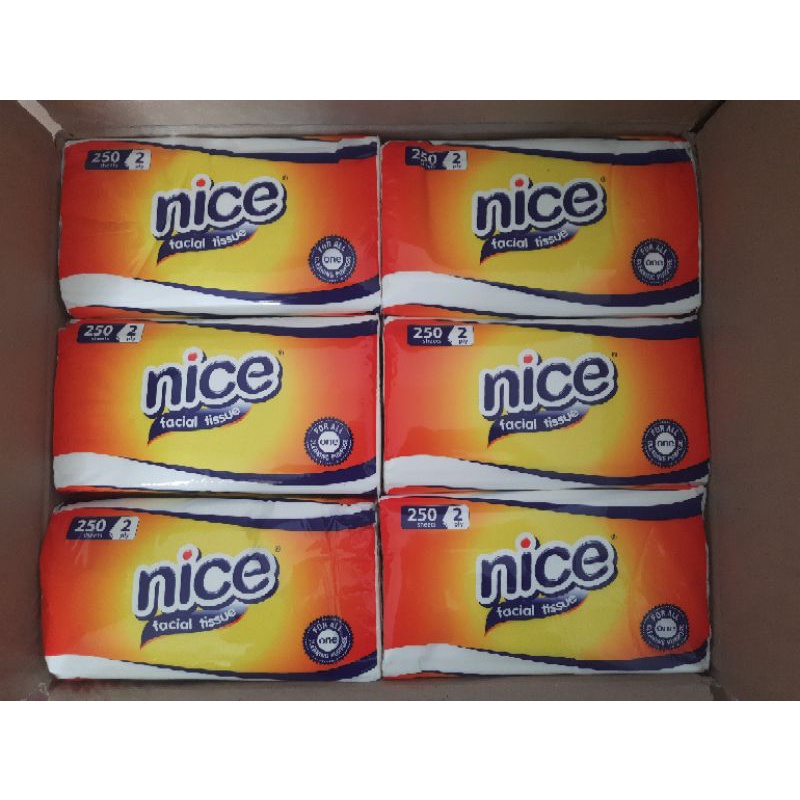 NICE Facial Soft Pack 250 sheets 2 ply / Tissue Softpack Tisu Tisue Wajah Murah Halus Berkualitas Harga Terjangkau-2