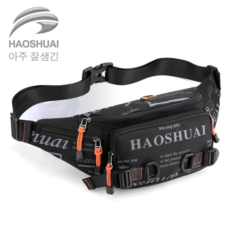 HAOSHUAI 5135 Tas Selempang Dada Pria Waistbag Anti Air Premium WK-SBY