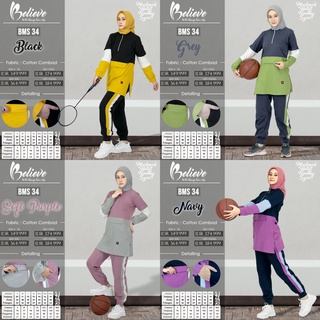 Setelan Baju Olahraga Wanita Muslim Believe BMS 34