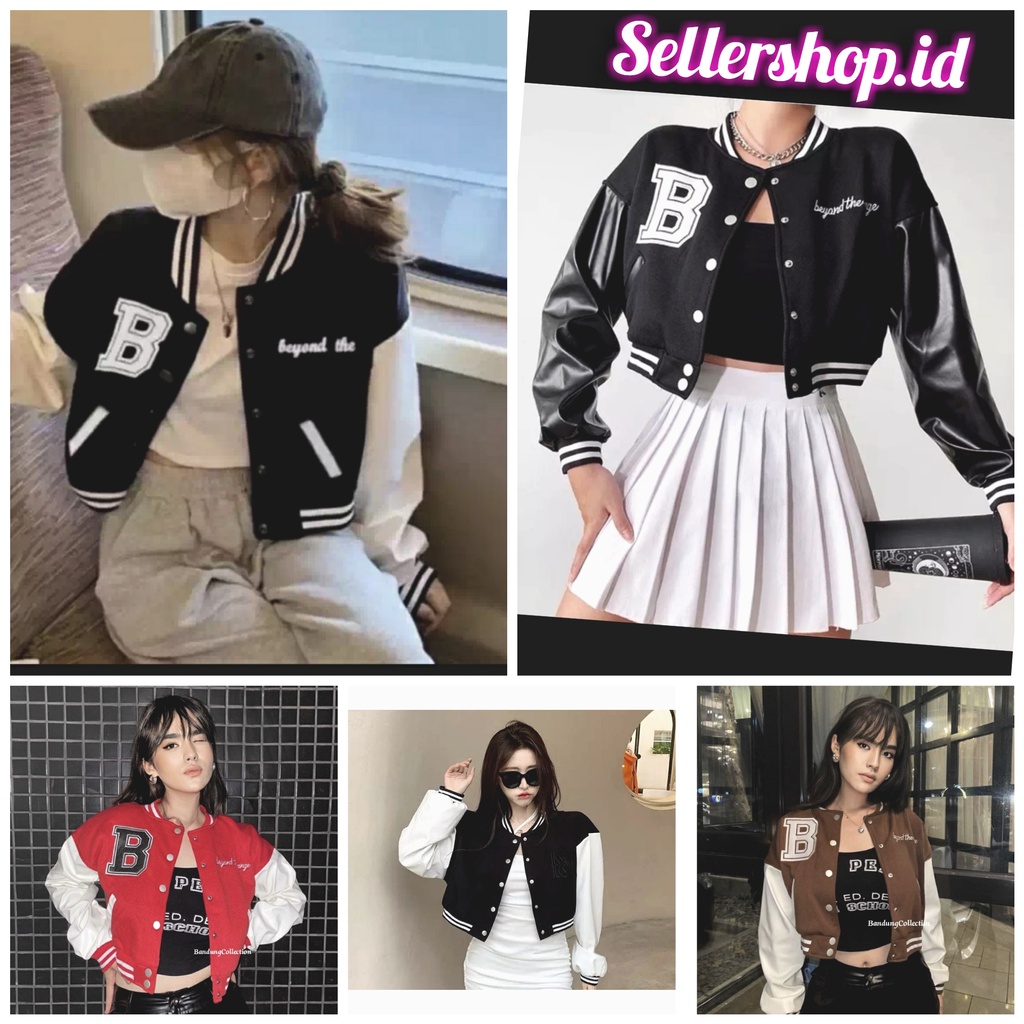 BEYOUND CROP JAKET BASEBALL/JAKET CROP WANITA/JAKET CROP BASEBALL/JAKET BASEBALL WANITA TERLARIS