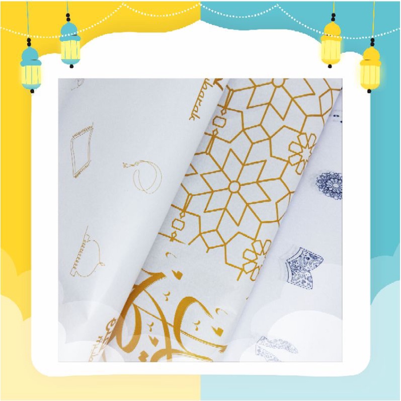 (20 pcs)Eid Series Wrapping Paper / Kertas packing Dorslag Motif Idul Fitri / kertas Hampers kado bungkus baju