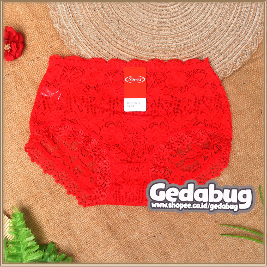 3 Pcs - CD Wanita Sorex 16279 Renda Sexy | Celana dalam wanita dewasa Free Size Fit to L-XL | Gedabug