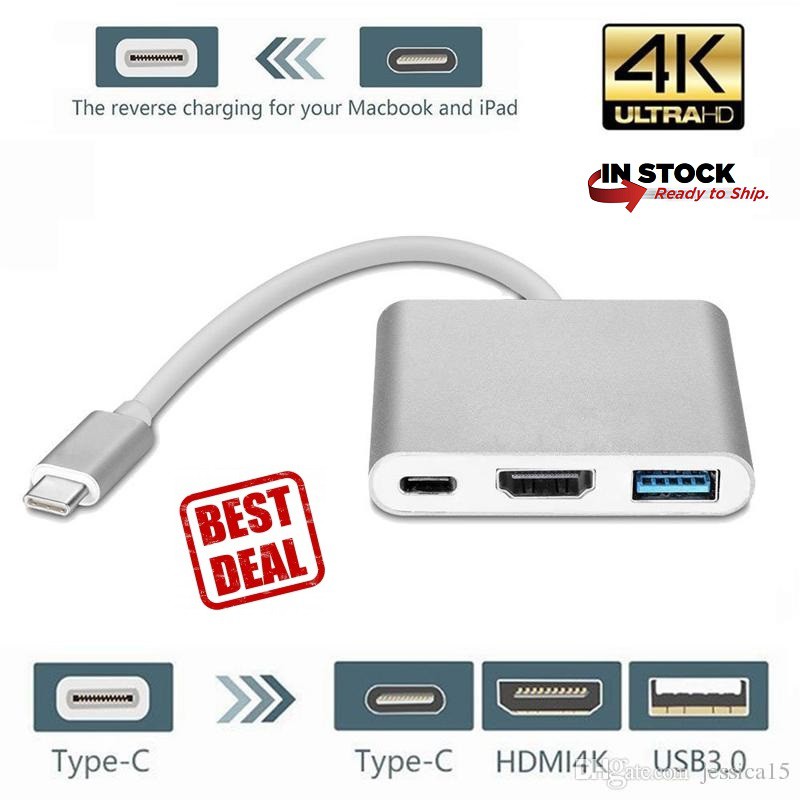 Kabel Converter USB 3 in 1 Type C To HDMI - TypeC - USB 3.0