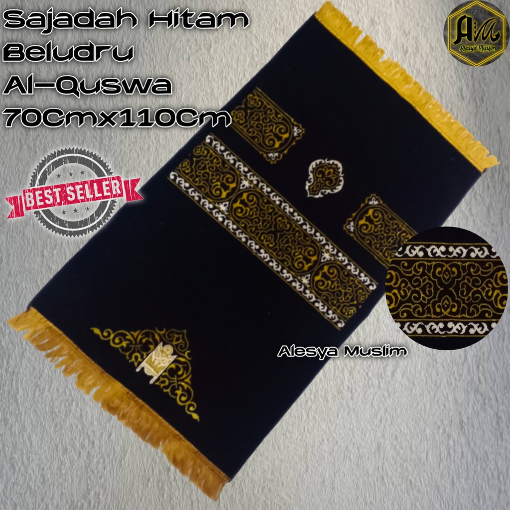 Sajadah Kiswah Mekah Hitam Beludru/Harga Grosir/Best Seller