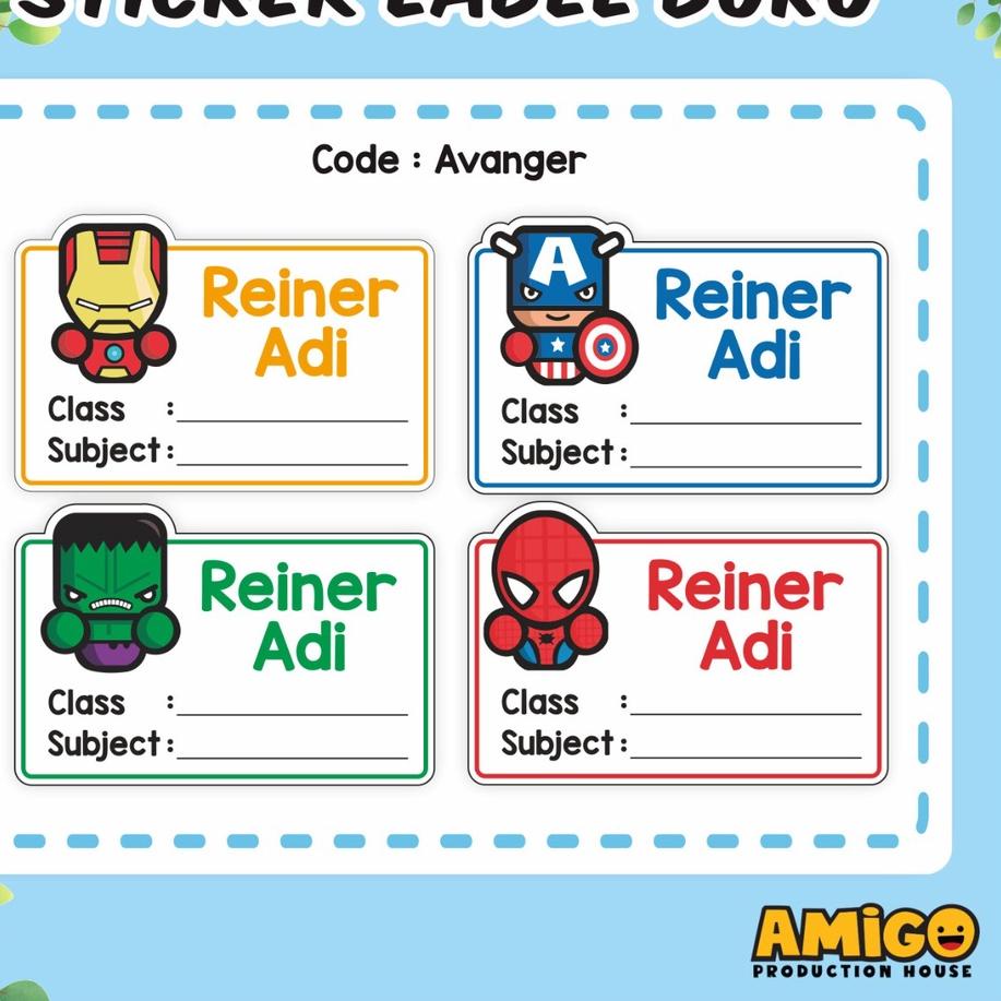 

P&I // stiker buku stiker nama lucu stiker label buku waterproof stiker buku pelajaran stiker anak //Baru