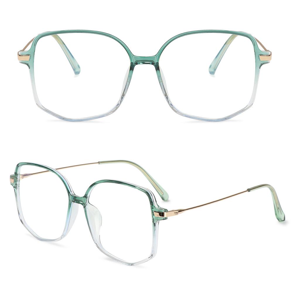 Populer Anti-Cahaya Biru Kacamata Komputer Oversized Polygon Vintage Ultra Light Frame