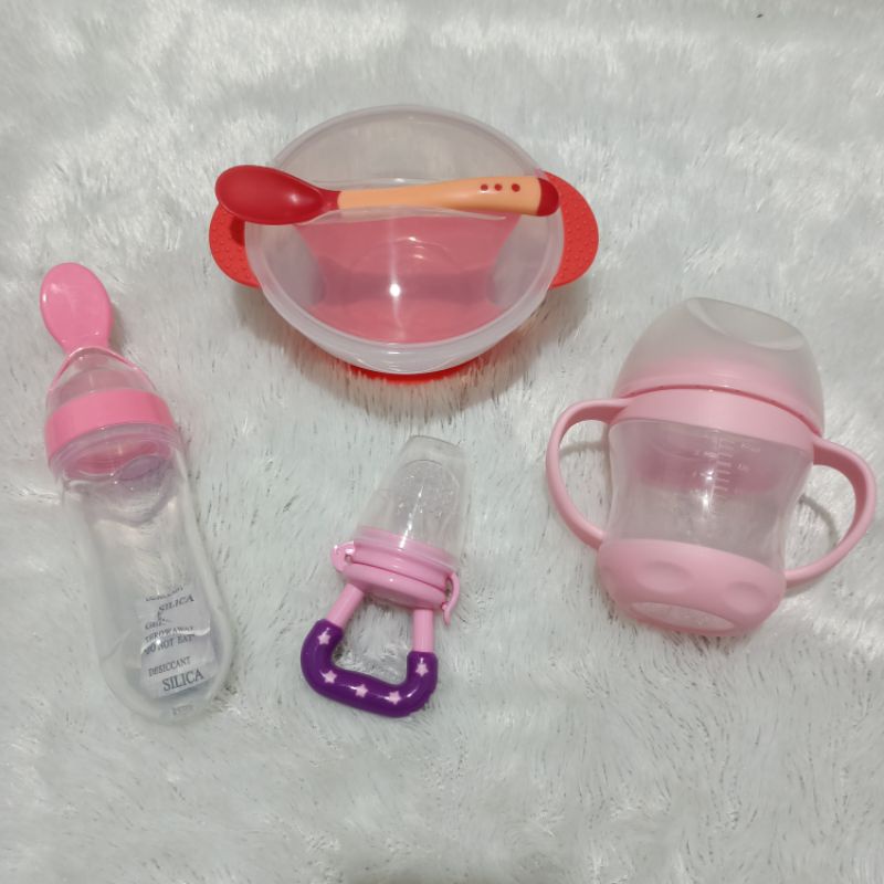 Paket Peralatan makan Mpasi Bayi Mangkok sendok Baby feeder botol spout