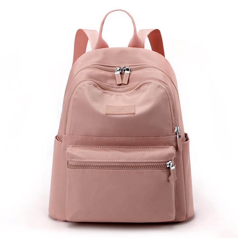 COLORFUL FOX laptop 0483 Backpack Tas Ransel Sekolah Wanita nilon Anti Air Tas Selempang Wanita  Tas original-Merah Jambu