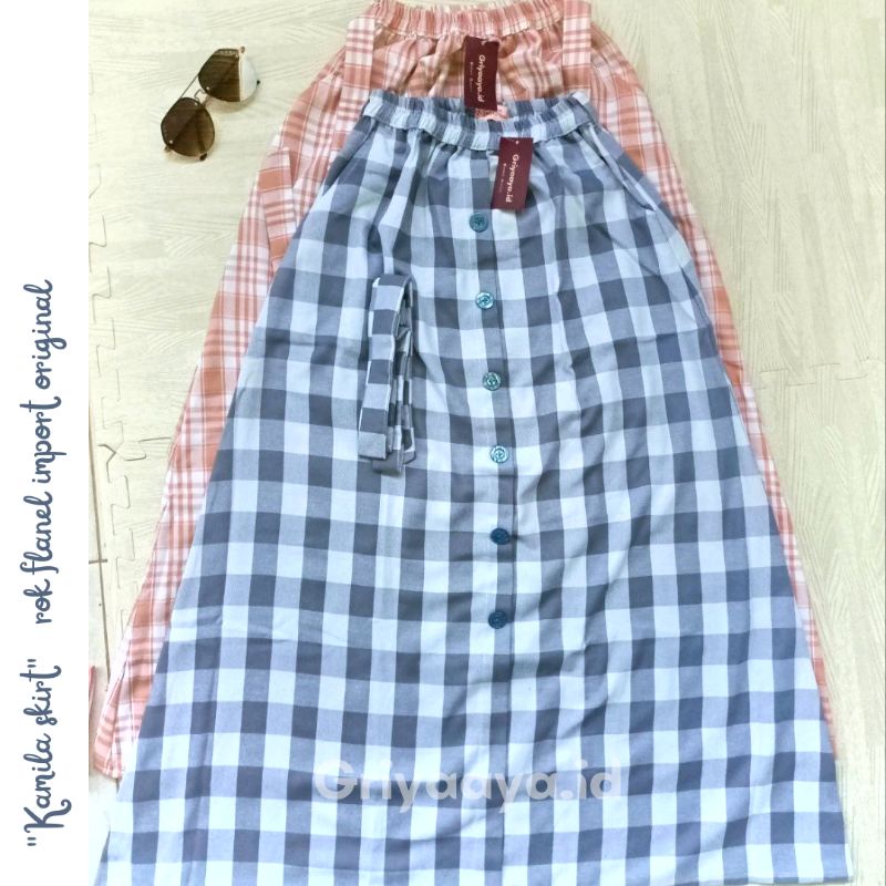 KAMILA SKIRT rok flanel import premium |rok span remaja|Korean skirt|