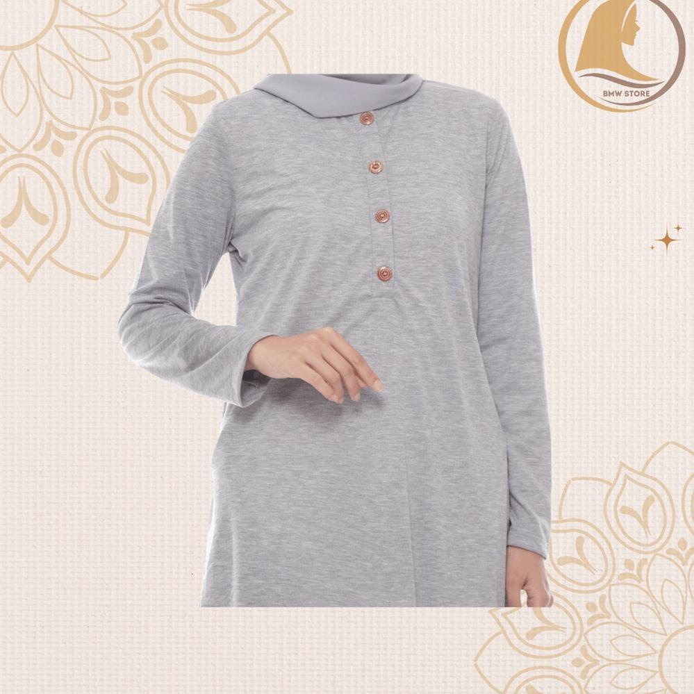 Baju Atasan Muslim Wanita Dewasa TunikOutfit Kondangan Lebaran Kuliah Kerja Lengan Panjang Motif Pol