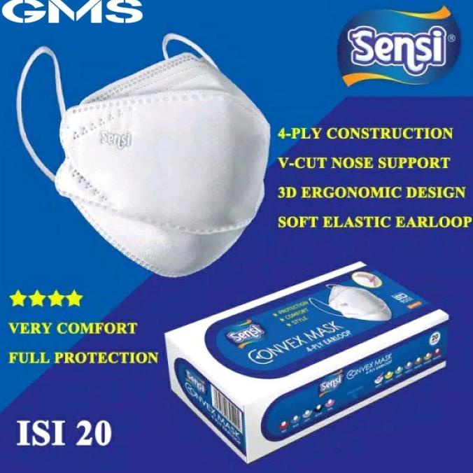 PROMO Masker Sensi Convex 4 Ply Per Box isi 20 Pcs / Sensi Convex Mask