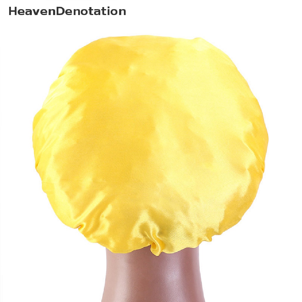 [HeavenDenotation] Satin Solid Sleeping Hat Bonnet Night Sleep Cap Hair Care Bonnet Nightcap