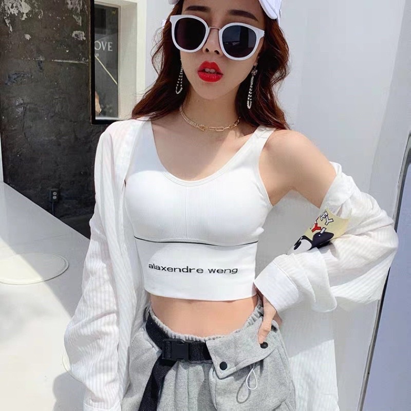 EJ - BR05 - Sling Tanktop / Crop Top / Atasan Wanita Bralette Push Up-BR-13 Putih
