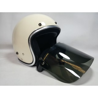 HELM BOGO RETRO WARNA PASTEL LIST CHROME KACA DATAR SMOKE ...