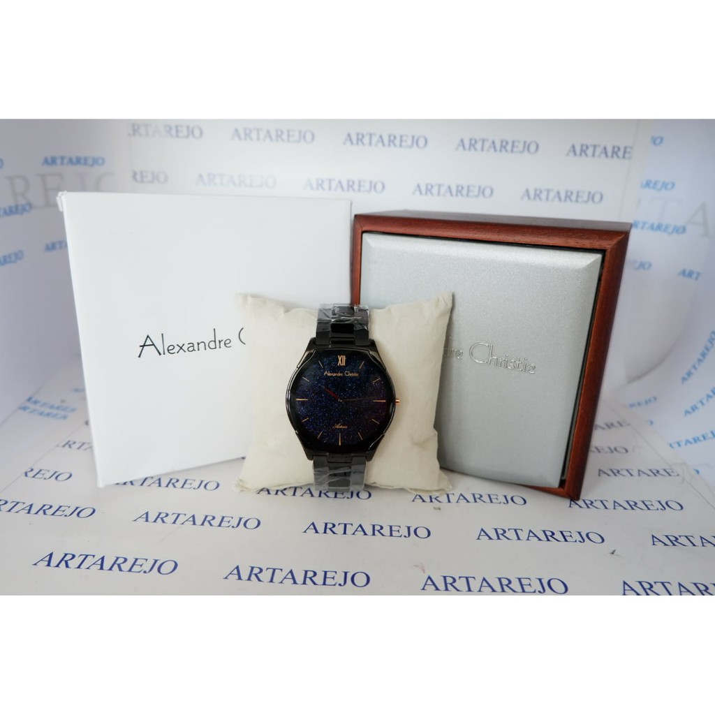 jam tangan pria alexandre christie ac 8602 full hitam