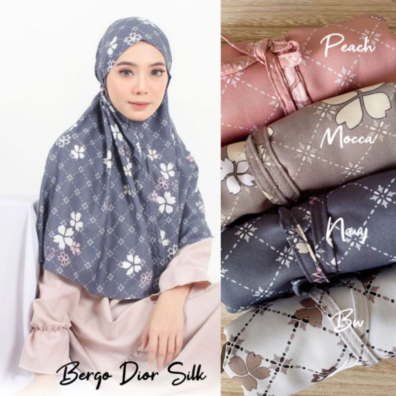 [ BISA COD ] Bergo Motif Dior Silk Premium