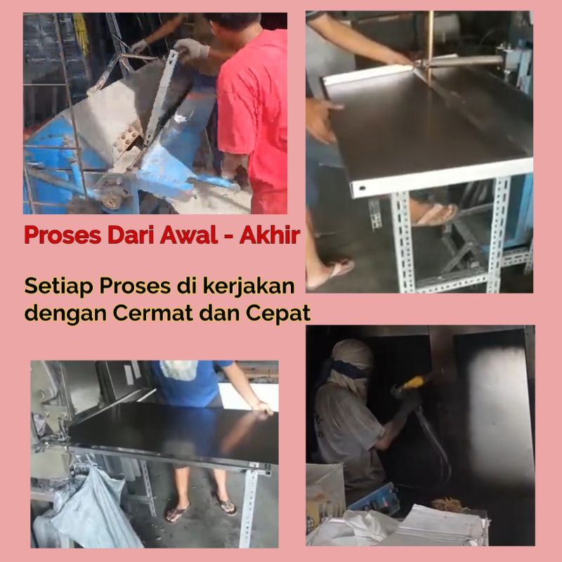 MEJA KOMPOR - TELEVISI - AQUARIUM - RAK BESI SIKU LUBANG 2 SUSUN - BAHAN TEBAL DAN ANTI KARAT