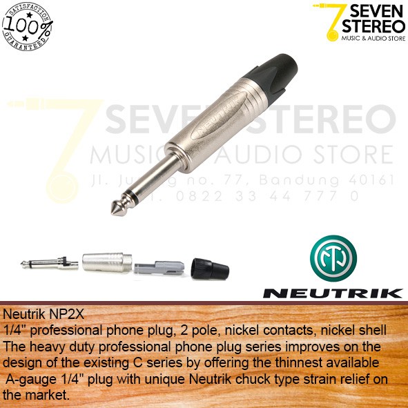 Neutrik NP2X 1/4 Mono Plug Connector Original