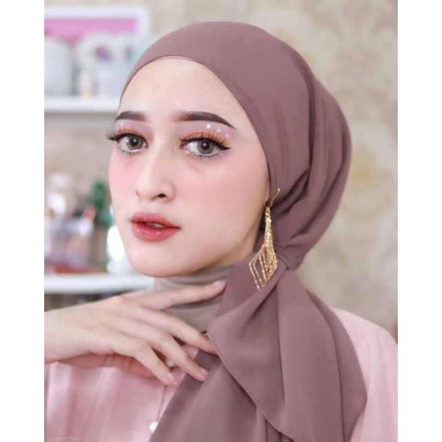 jilbab hijab segi empat tiga instan inner iner