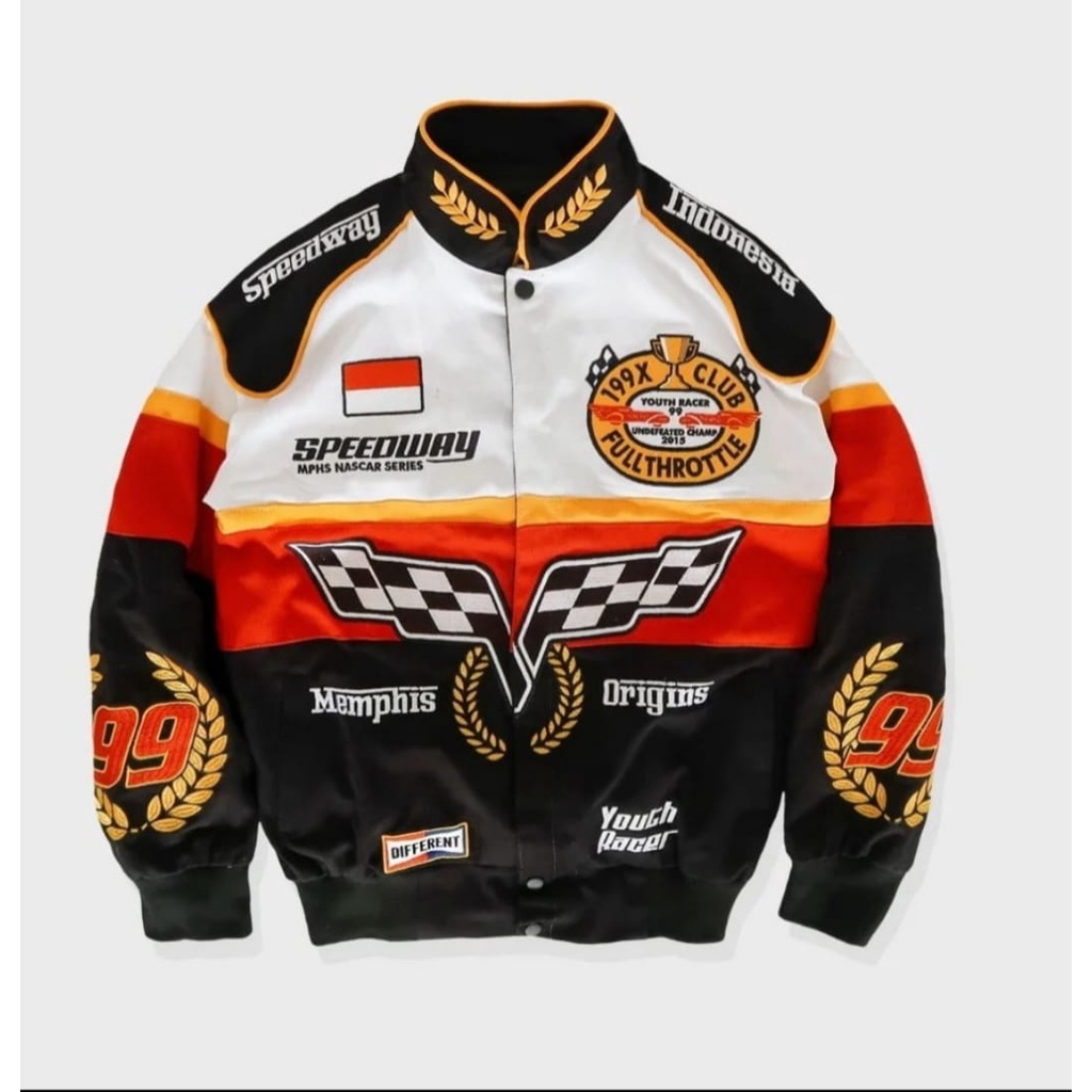 Jaket Nascar Memphis Speedway Fullprint Bahan Lotto Tebal