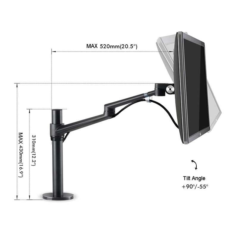 Bracket Monitor Dual Arm Vesa Mount Laptop Holder Full Motion Adjust