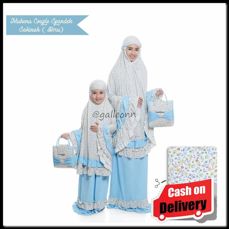 Mukena Raffani Original By Neyna Mukenah Couple Ibu Anak Motif Ca XV143 Mukena Couple Spandek Saki