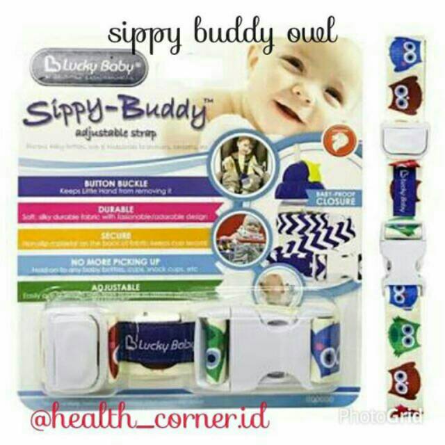 Lucky Baby Sippy Buddy Adjustable Strap - Owl