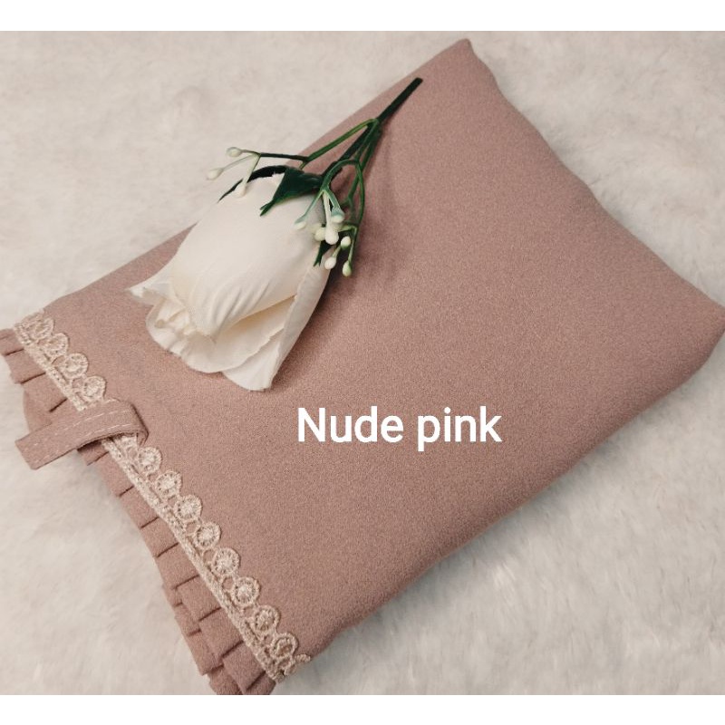 BERGO MARYAM KCB-LIPIT RENDA/AL'FADANI HIJAB-Nude pink