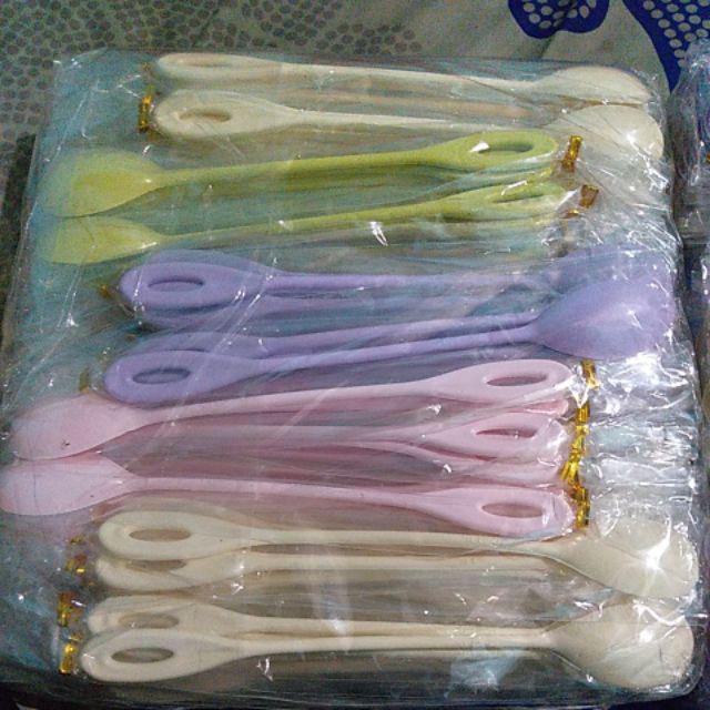 (isi 100) Bro Souvenir Sendok Jus Es Teh Hangat Plastik Melamin Warna Panjang Murah