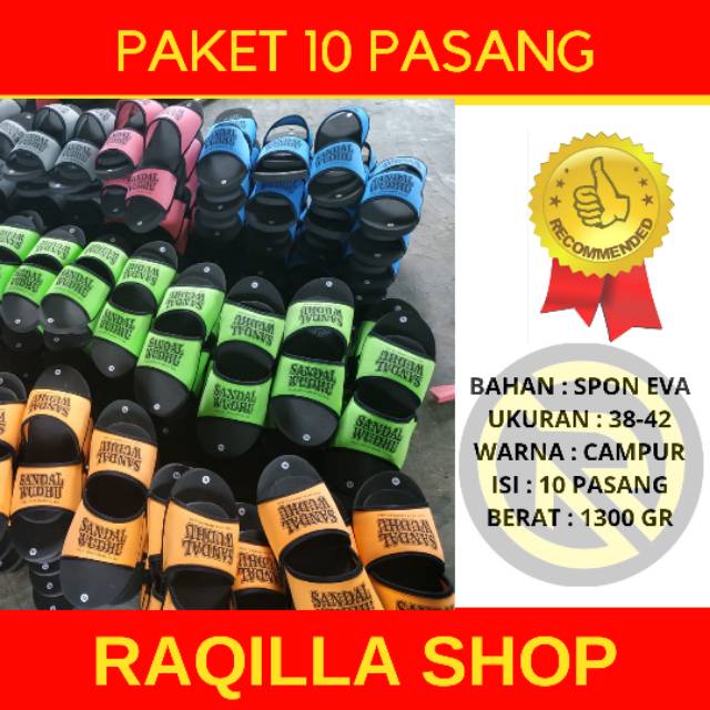 Paket 10 pasang sandal wudhu SELOP masjid  slop / sandal wudhu kokop selop