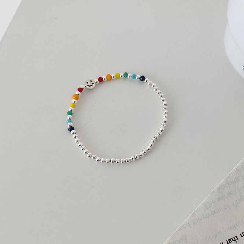 Gelang Motif Smiley Warna Pelangi Gaya Korea Untuk Aksesoris