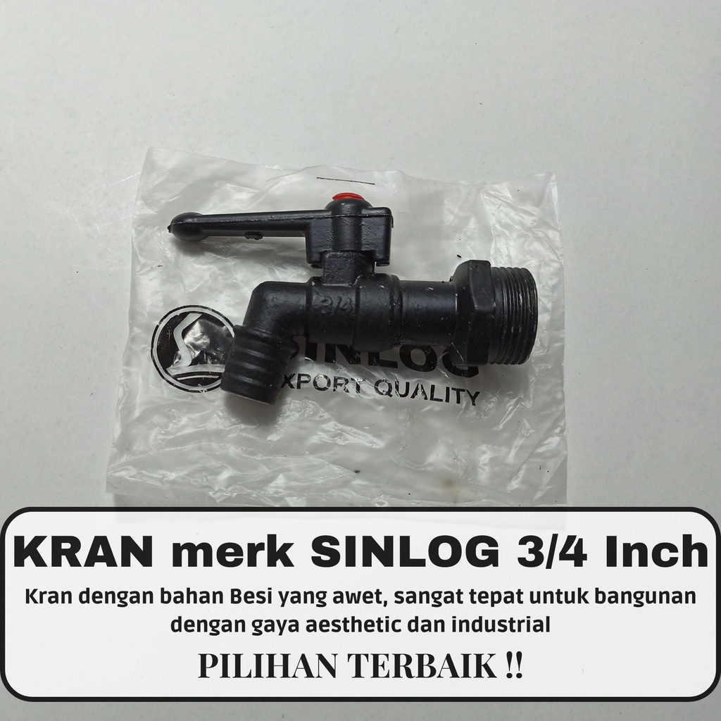 kran besi hitam 3/4 SINLOG