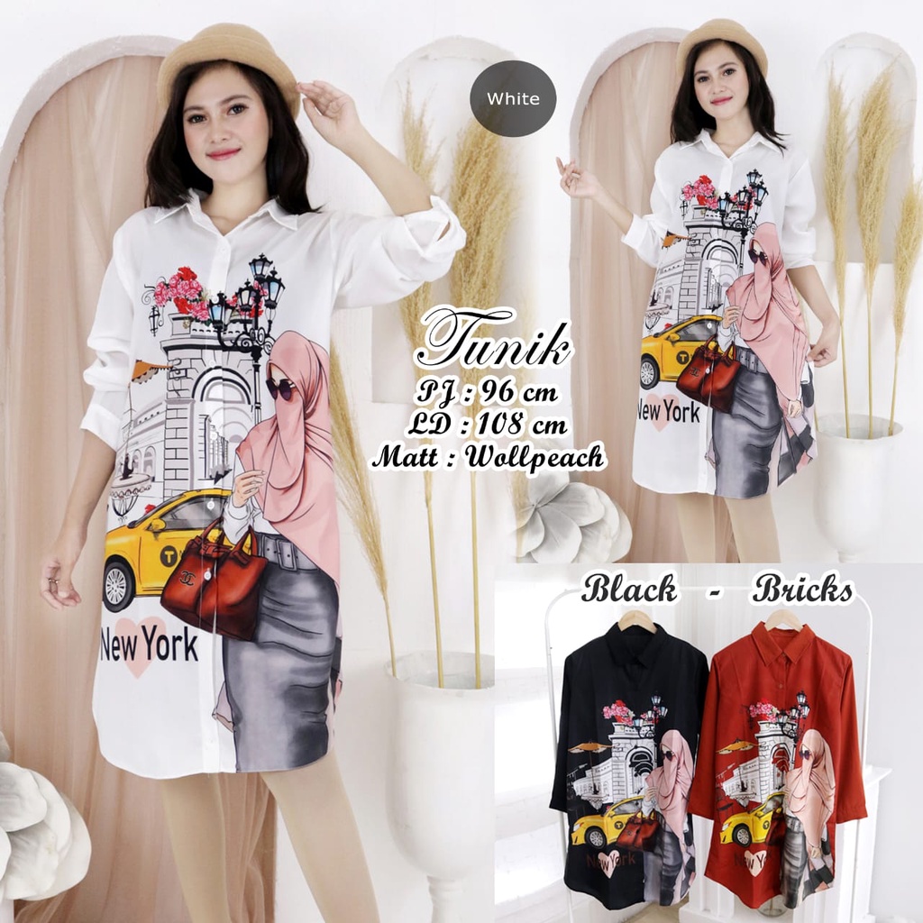 M6794 tunik silk motif fashion new premium bahan import DG986