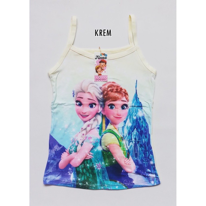 3PCS SINGLET ANAK PEREMPUAN FROZEN / TANK TOP ANAK PEREMPUAN FROZEN / KAOS SINGLET ANAK PEREMPUAN