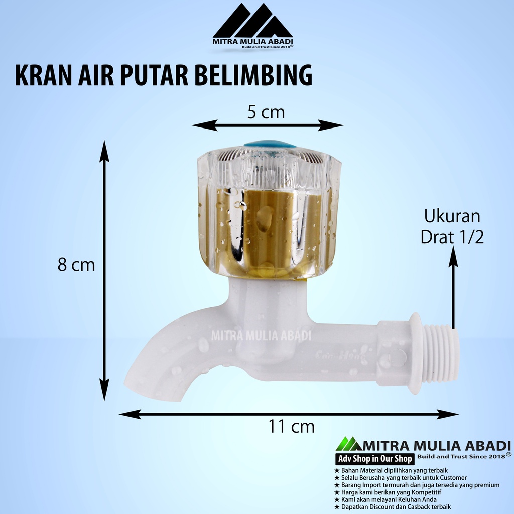 Kran Air Putar Paris PVC l Keran Tembok l Taman