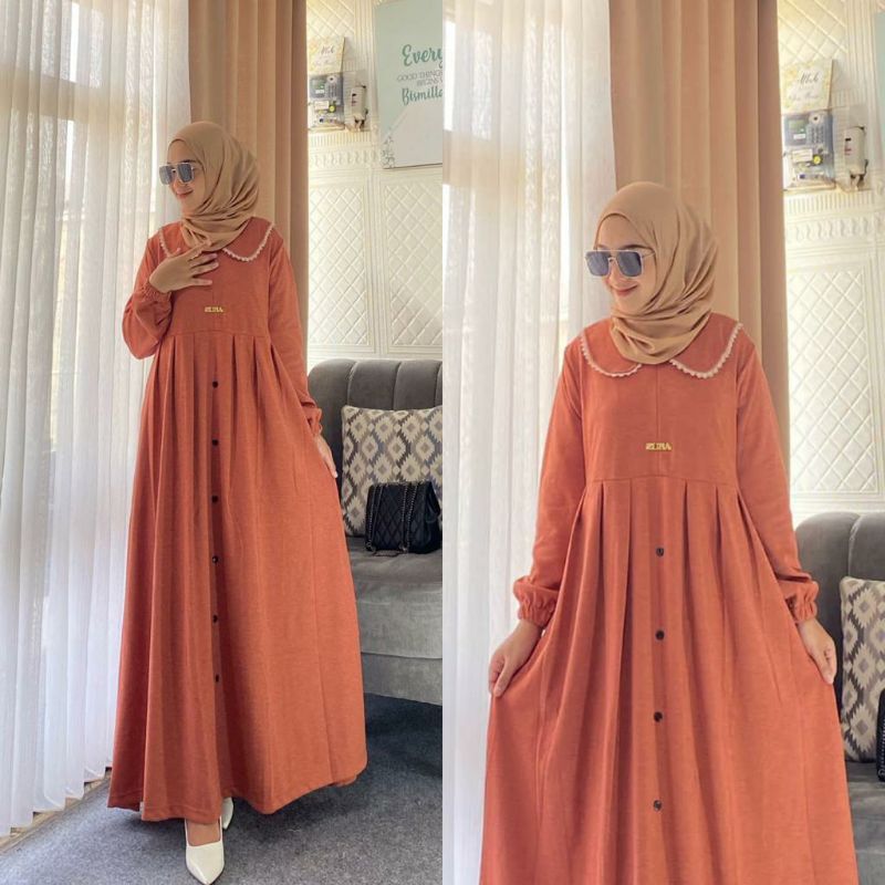 Gamis Polos Diana Denim Terbaru