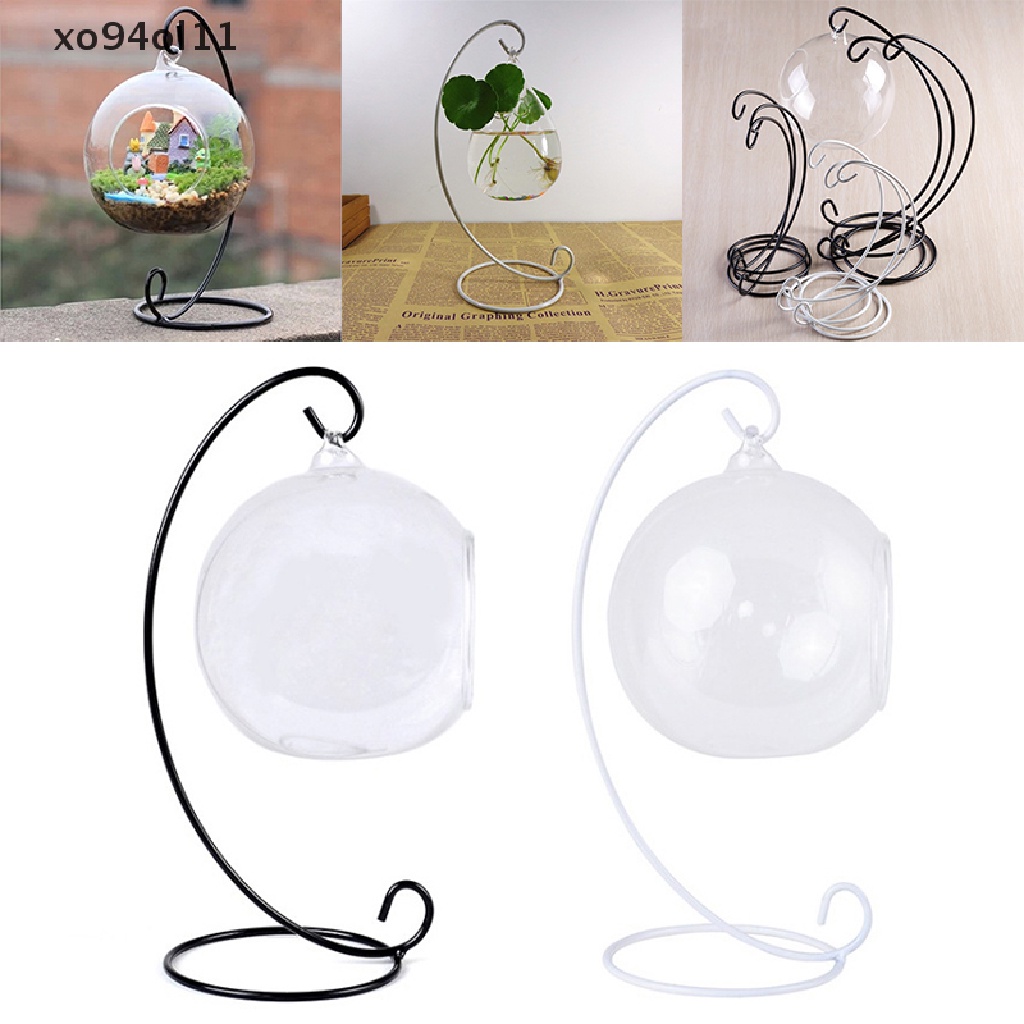 Xo 1pc Stand Holder Vas Bunga Terrarium Kristal Bahan Besi Untuk Dekorasi Rumah