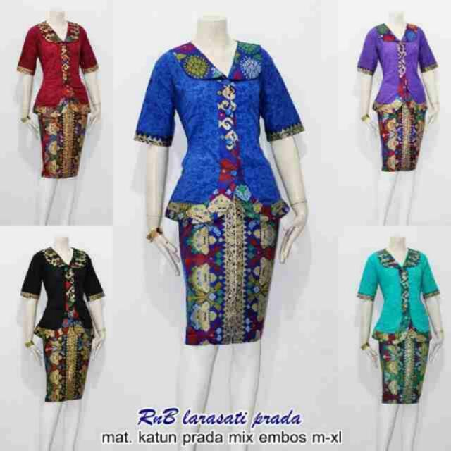 RNB LARASATI PRADA EMBOSS PENDEK PRODO BUTO PRAMUGARI SERAGAM BATIK PENDEK