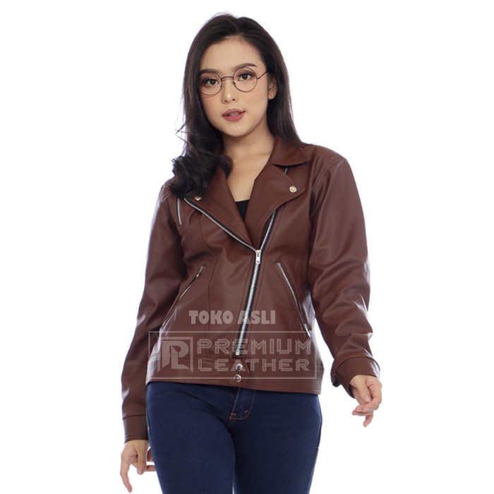 jaket kulit wanita style korean pu leather