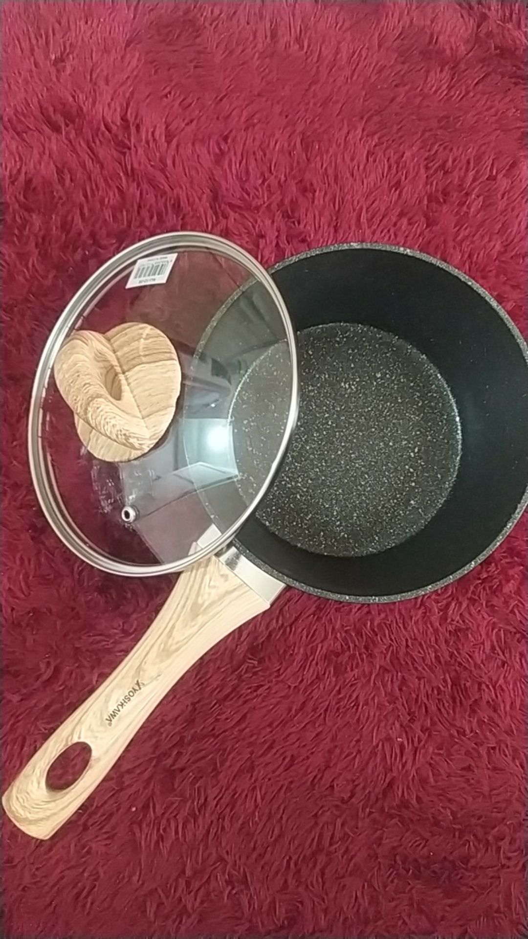 Yoshikawa Panci Sauce Pan Saucepan Mpasi Susu Marble Granit Anti Lengket 18cm 18 Cm Mj 1208 Mj1208