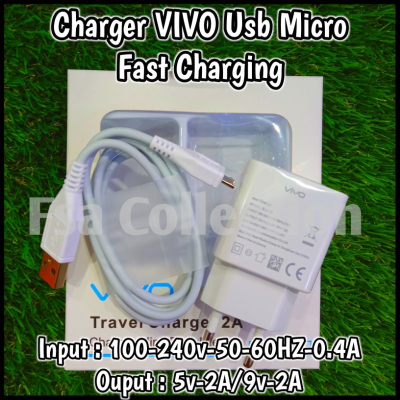 CHARGER VIVO MICRO FAST CHARGING TYPE  V7 V9 V11 V15 Y81 Y53 Y91 Y12 Y17 Y19 Y20 S1 Z1 Pro Ori 100% cas*an