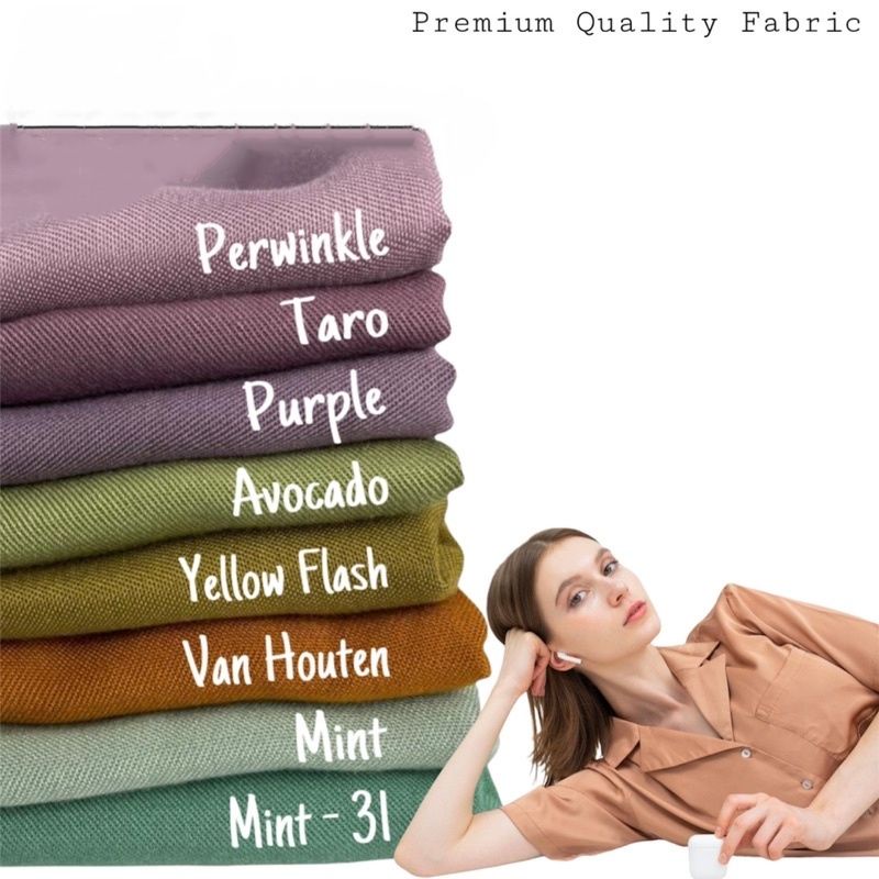 Kain Rayon Twill Viscose Premium Polos (harga 0,5 meter)