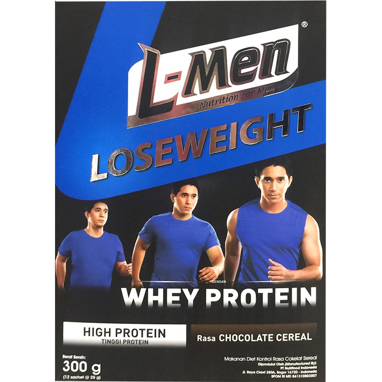 Susu LMen Loseweight L-men Whey Protein Chocolate Cereal Coklat 300gr