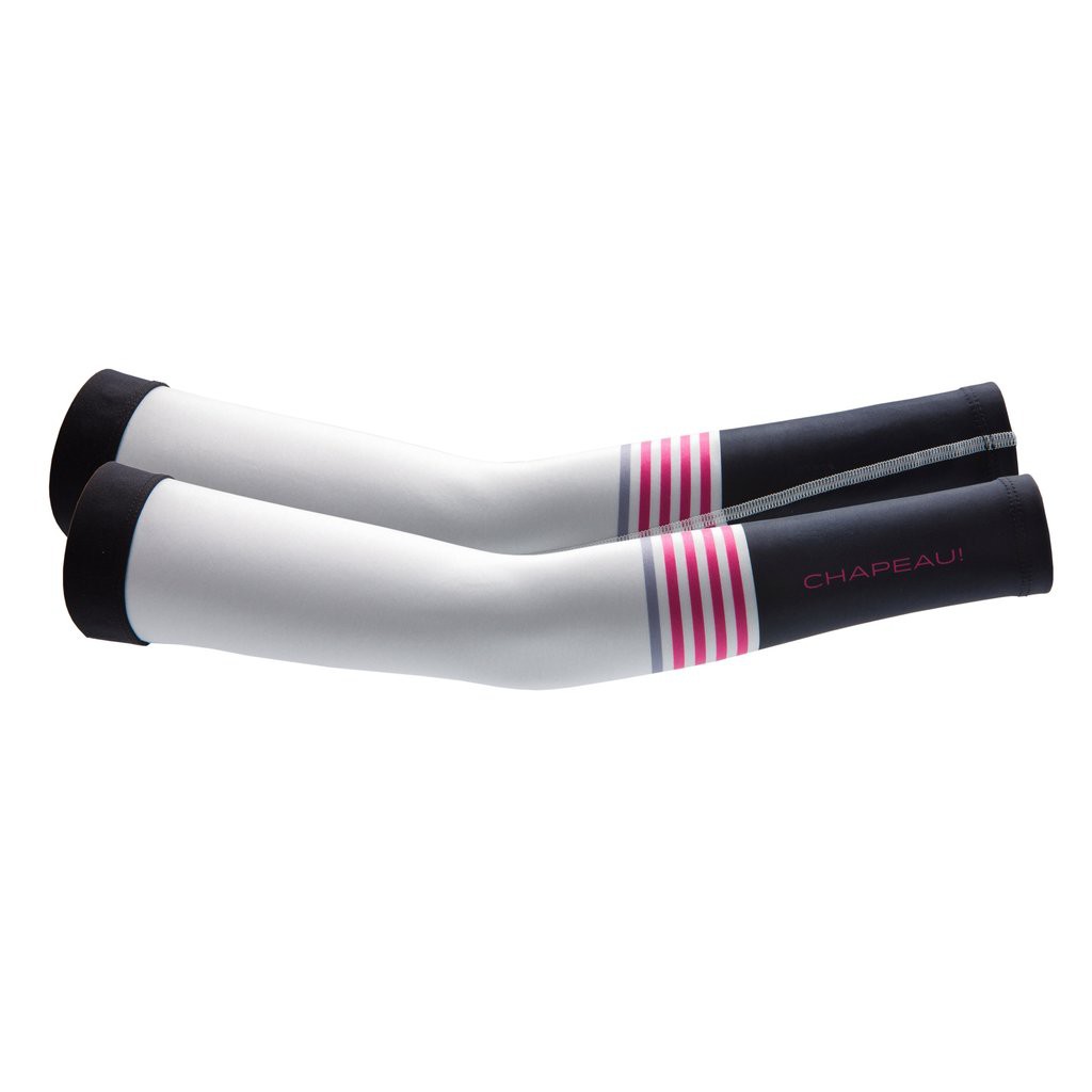 CHAPEAU ARM WARMER - MULTI STRIPE, WHITE/BLACK/CERISE