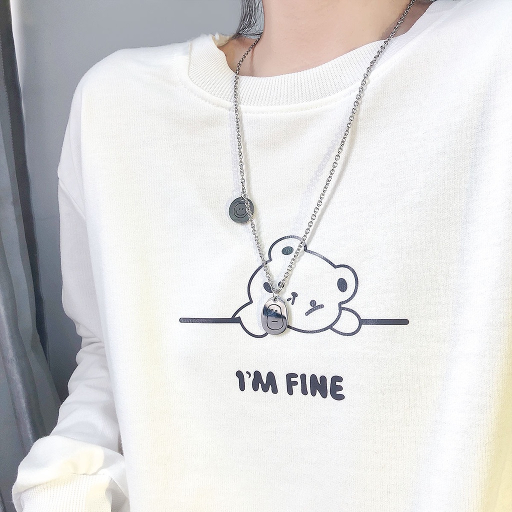 Lucu tidak bahagia dan ceroboh liontin kalung in niche desain hip hop sweet cool sweater rantai