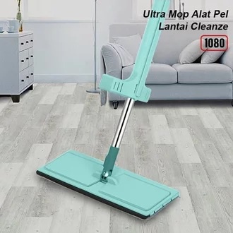 Alat Pel Lantai Standing Flat Mop Pengering Praktis Pel Microfiber / Alat Pel Microfiber Lantai 360 Derajat Standing Cooger Pengering Free Refill Original / Alat Pel Lantai Lipat Pengering Spin Mop Flat Multifungsi dan Praktis