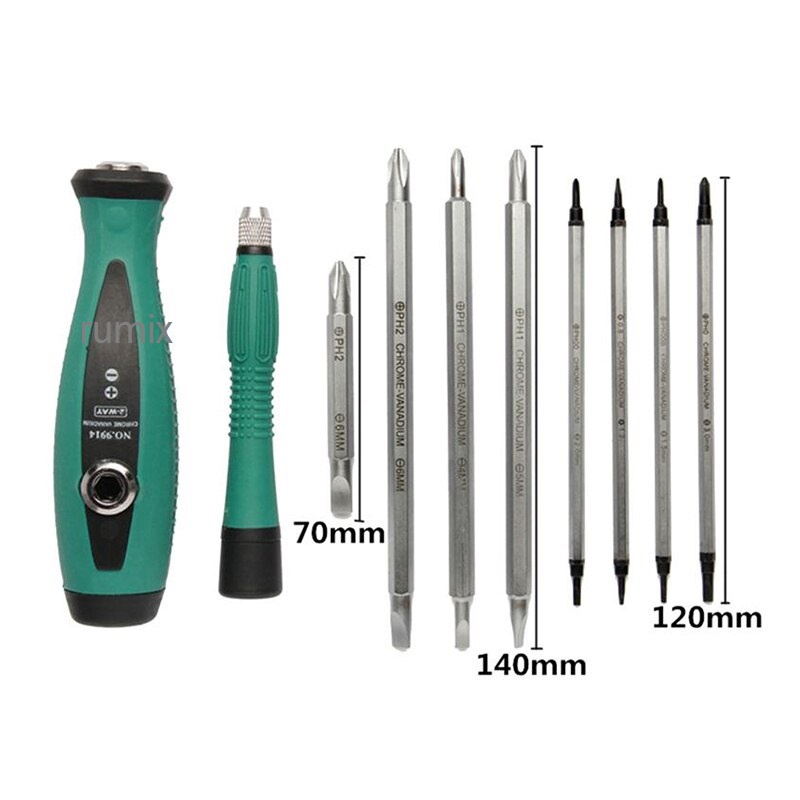 Screwdriver Set 10pcs Obeng Reparasi Magnetik Presisi Bolak Slotted Star Bits Untuk Alat Perbaikan Praktis Paket