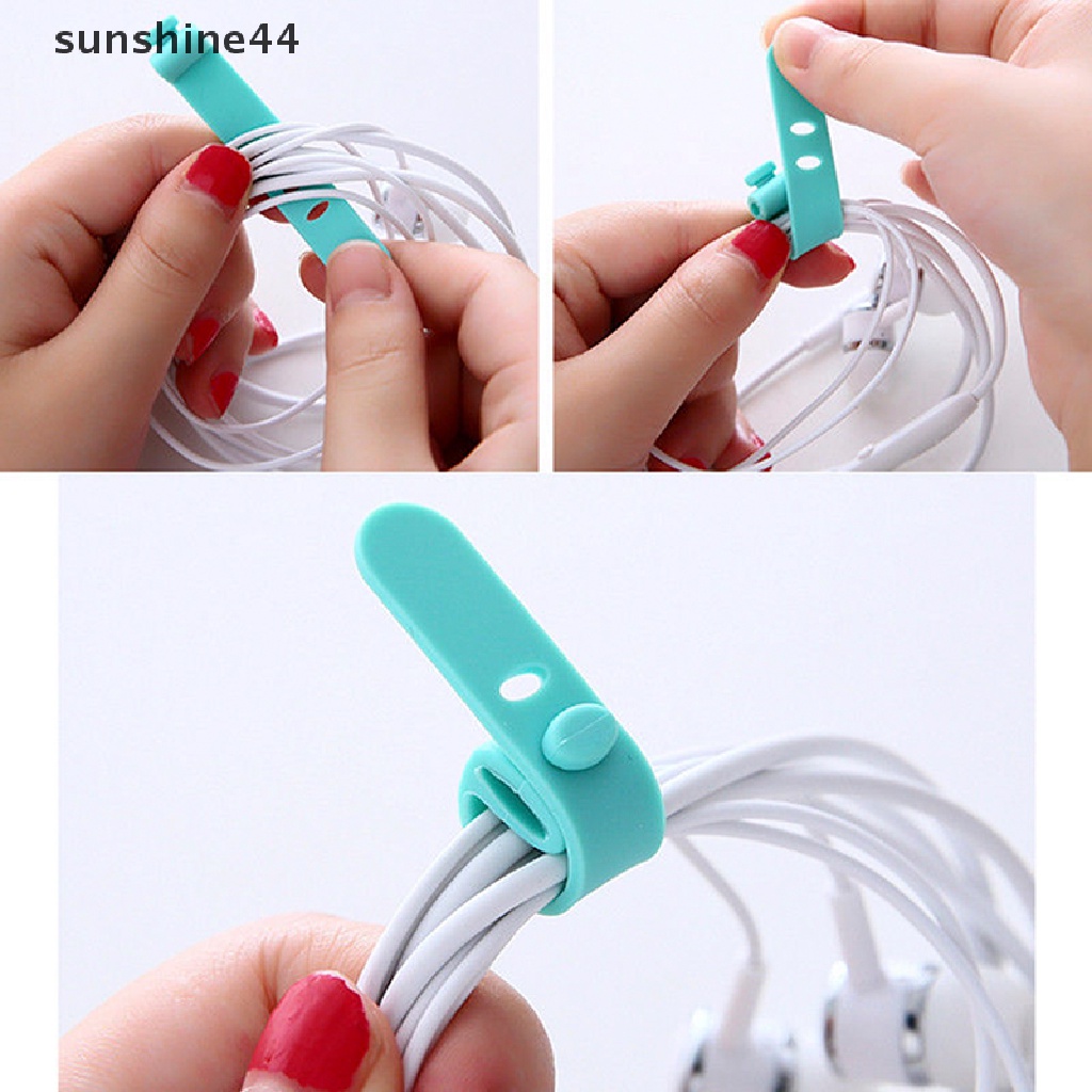 Sunshine Strap Pengikat Kabel Data / Charger / Earphone Bahan Silikon