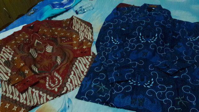 Kemeja Batik Rakabuming Batik Solo Halus Asli Katun Cabut Sragenan Full Furing
