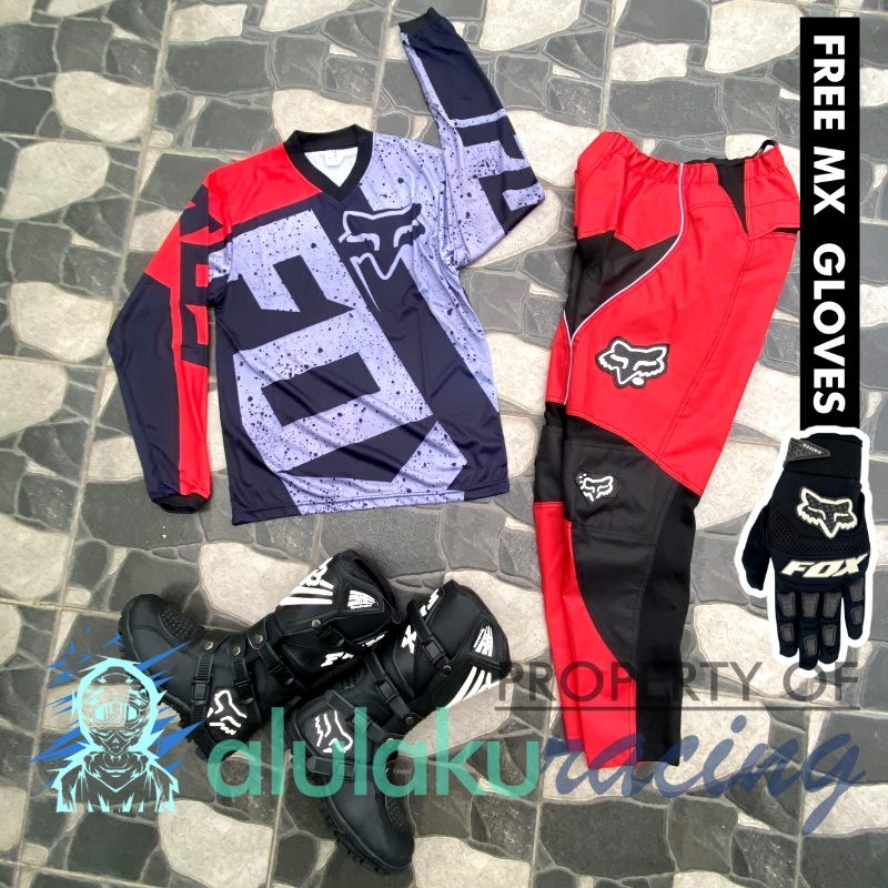 Jersey, Celana, Sarung Tangan &amp; Sepatu SV Fullset MX Trail Motocross - Paket Bundling FOCTSV100301-F41